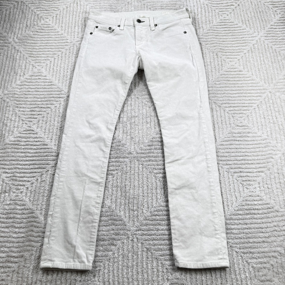 Rag & Bone Tomboy Jeans Womens 25 White Mid Rise Boyfriend Corduroy Preppy